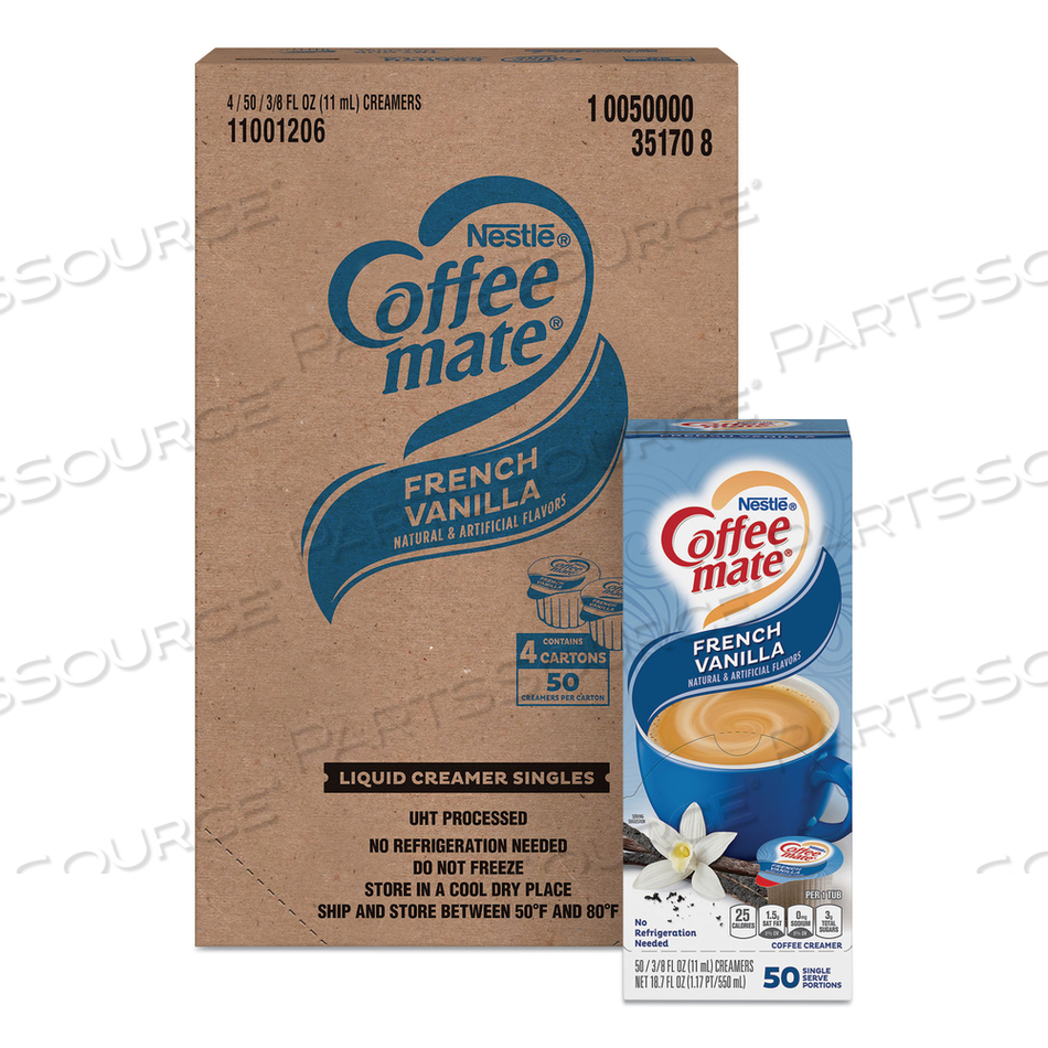 LIQUID COFFEE CREAMER, FRENCH VANILLA, 0.38 OZ MINI CUPS by Coffee-Mate