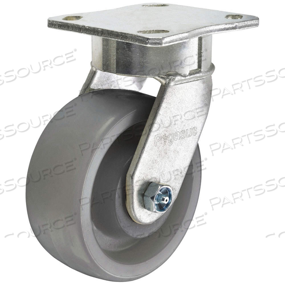 KINGPINLESS PLATE CASTER, 6 IN WHEEL DIA., 720 LB, 7 1/2 IN MOUNTING HT, NYLON, HARD by Approved Vendor KINGPINLESS PLATE CASTER, 6 IN WHEEL DIA., 720 LB, 7 1/2 IN MOUNTING HT, NYLON, HARD by Approved Vendor