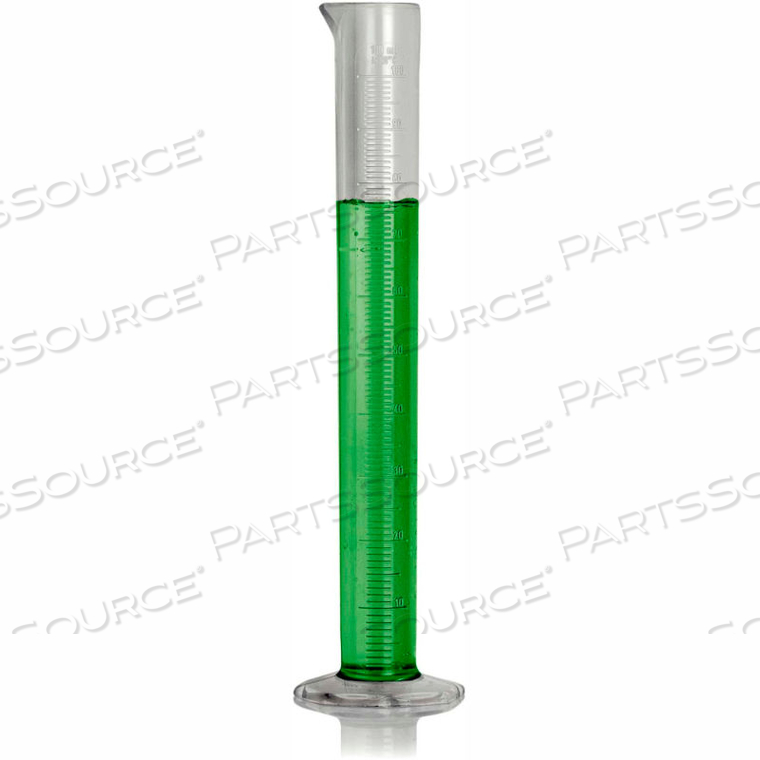 TPX GRADUATED CYLINDER, 100ML CAPACITY, 1.0ML GRADUATION, CLEAR, 1/PK by Bel-Art Products