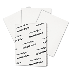 DIGITAL INDEX WHITE CARD STOCK, 92 BRIGHT, 90 LB INDEX WEIGHT, 8.5 X 11, WHITE, 250/PACK by Springhill