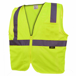 1001 STANDARD CLASS 2 MESH ZIPPER SAFETY VEST, LIME, LARGE by GSS Safety LLC