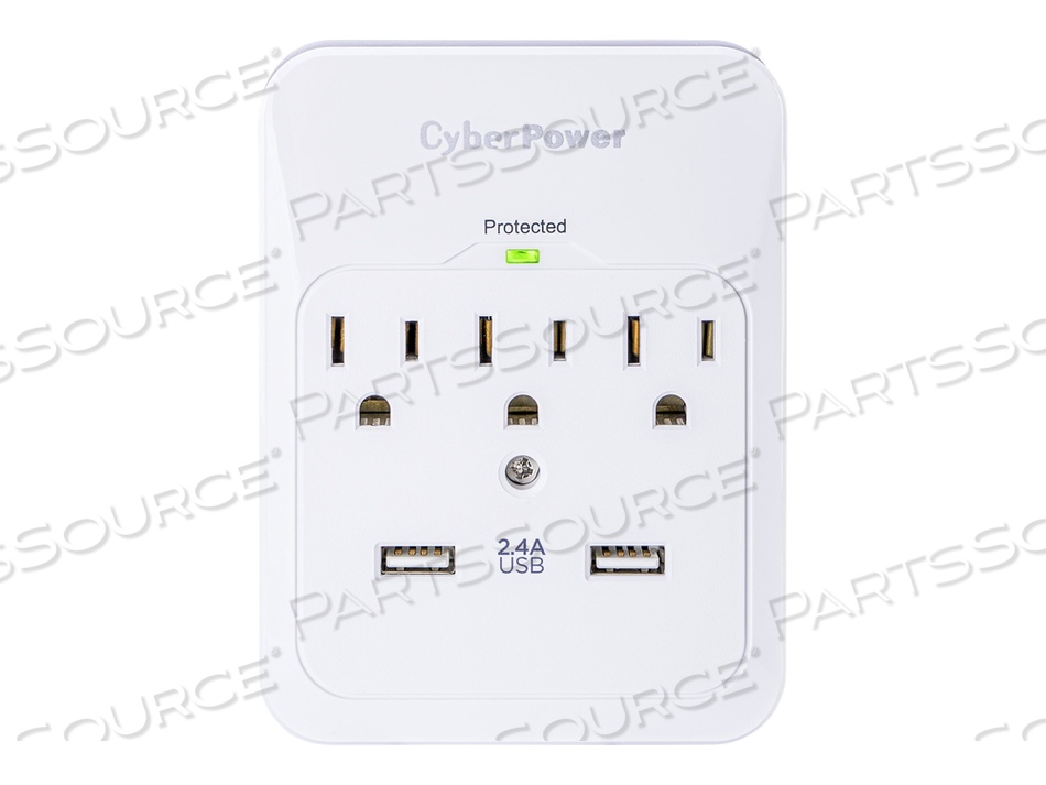 PROFESSIONAL SERIES CSP300WUR1, SURGE PROTECTOR, AC 125 V, OUTPUT CONNECTORS: 3 by CyberPower