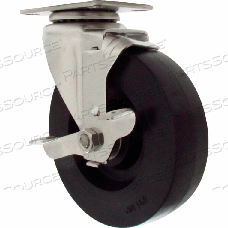 CASTERS SWIVEL TOP PLATE CASTER - 5"DIA. NEO-ENERGIZER WITH TOP LOCK BRAKE 