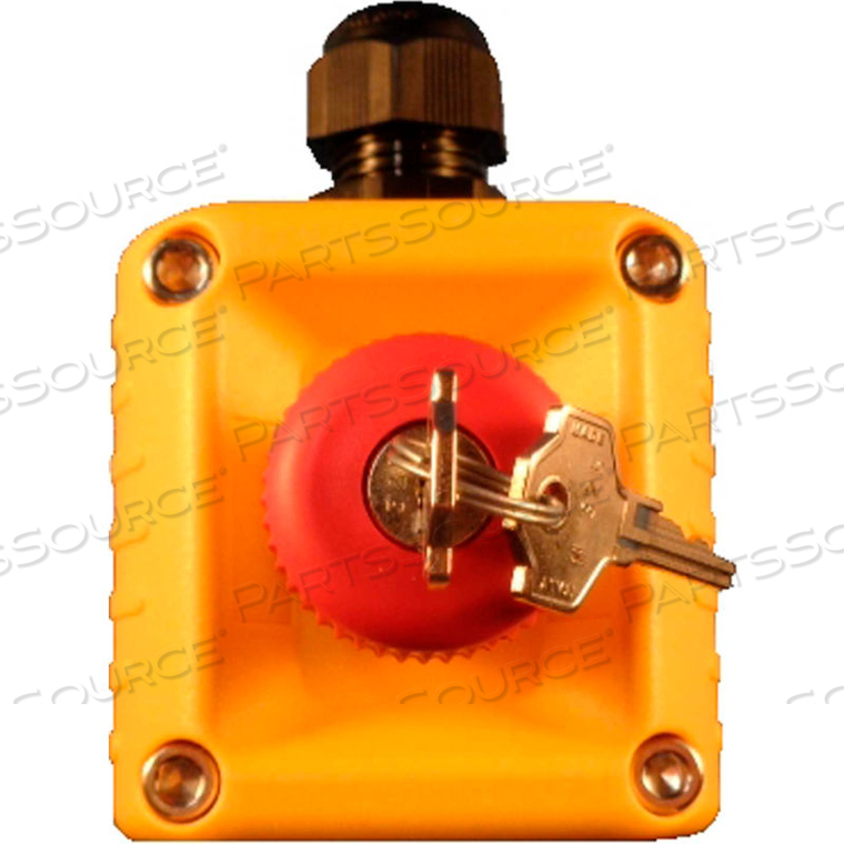 T.E.R., VICTOR WALL MOUNT CONTROL STATION, YELLOW, 1 HOLE LATCHED KEY STOP 