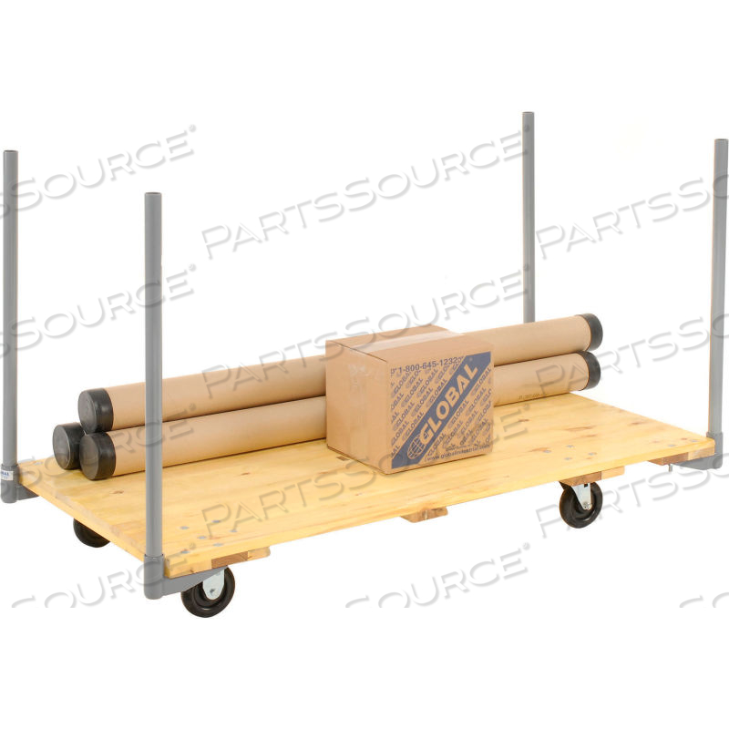 STAKE HANDLE HARDWOOD DECK TRUCK 54X27 1000 LB. CAP. 5" POLYURETHANE CASTERS 