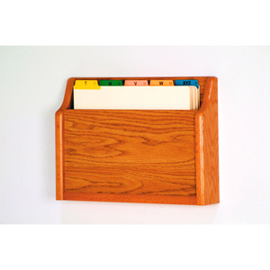 SINGLE POCKET CHART HOLDER - MEDIUM OAK by Wooden Mallet