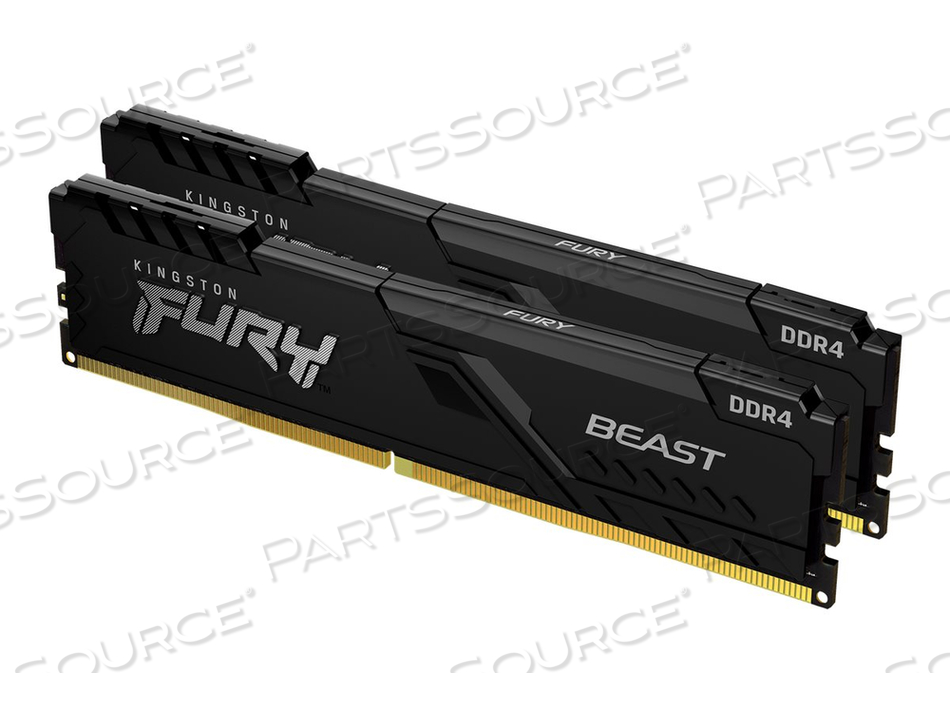 FURY BEAST, DDR4, KIT, 32 GB: 2 X 16 GB, DIMM 288-PIN, 3600 MHZ / PC4-28800, CL18, 1.35 V, UNBUFFERED, NON-ECC, BLACK by Kingston Technology FURY BEAST, DDR4, KIT, 32 GB: 2 X 16 GB, DIMM 288-PIN, 3600 MHZ / PC4-28800, CL18, 1.35 V, UNBUFFERED, NON-ECC, BLACK by Kingston Technology