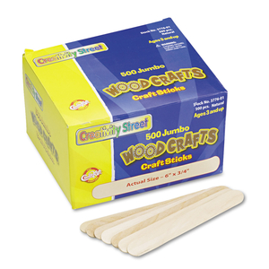 NATURAL WOOD CRAFT STICKS, 6" X 0.75", NATURAL, 500/BOX by Creativity Street