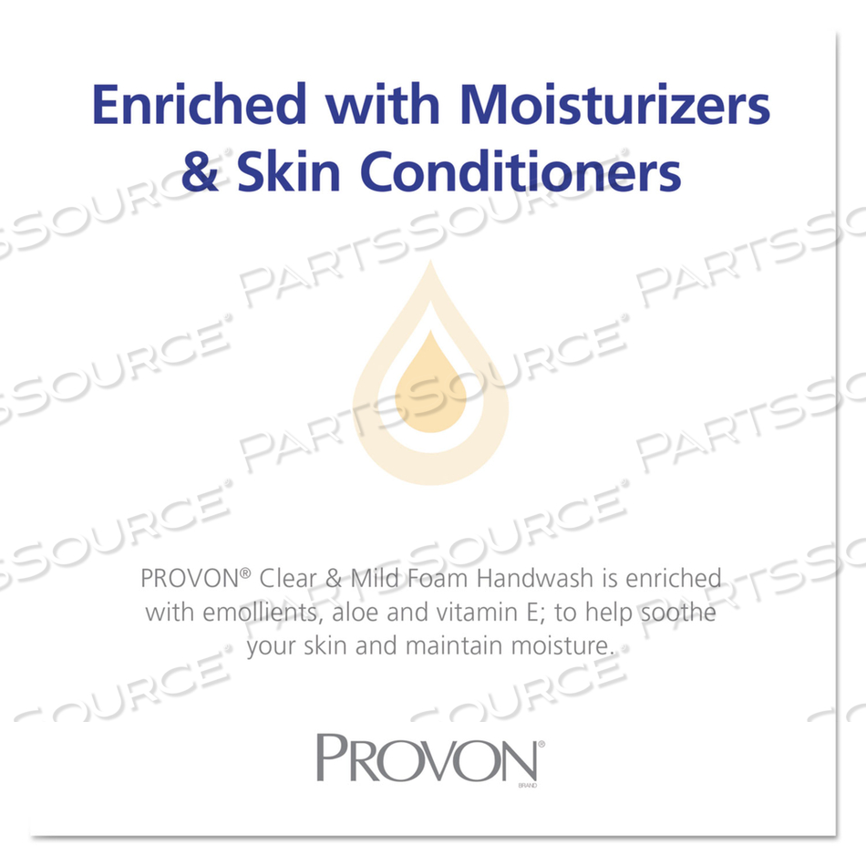 CLEAR AND MILD FOAM HAND WASH, UNSCENTED, 700 ML REFILL by Provon CLEAR AND MILD FOAM HAND WASH, UNSCENTED, 700 ML REFILL by Provon