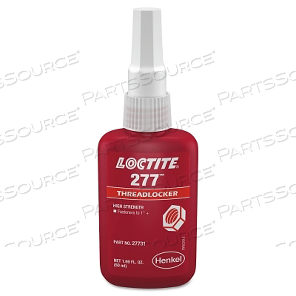 277 HIGH-STRENGTH THREADLOCKER, 50 ML, 7/8 IN DIA OR SMALLER, RED by Loctite Brand 277 HIGH-STRENGTH THREADLOCKER, 50 ML, 7/8 IN DIA OR SMALLER, RED by Loctite Brand