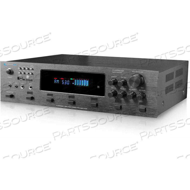 DIGITAL HYBRID AMPLIFIER / PREAMP/ TUNER W/ 12 SPEAKER OUTPUT 