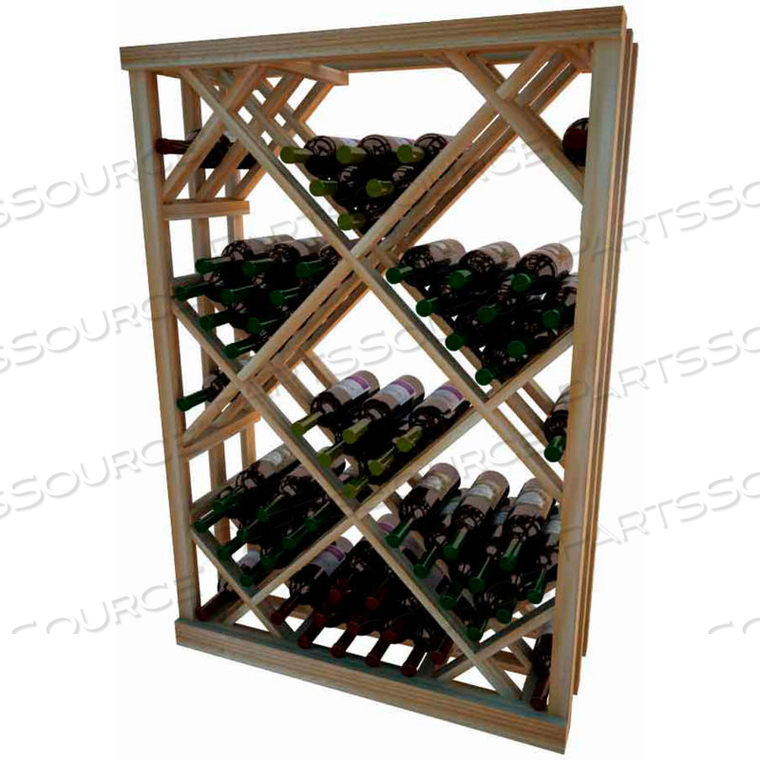 DIAMOND BIN WINE RACK - 4 FT HIGH - UNSTAINED REDWOOD 