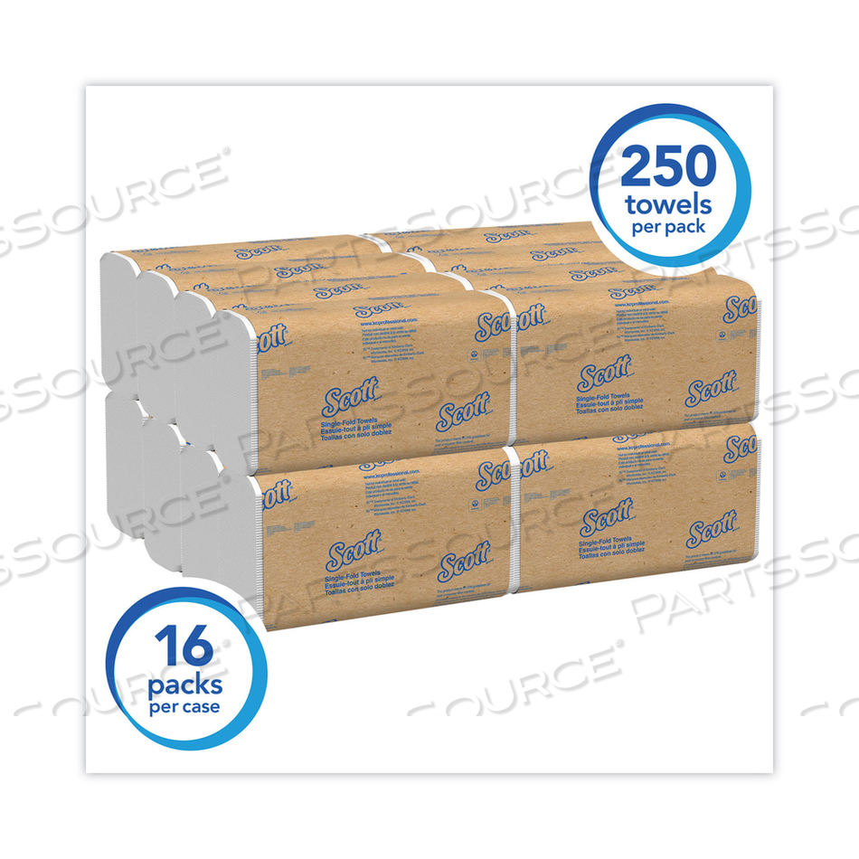 ESSENTIAL SINGLE-FOLD TOWELS, ABSORBENCY POCKETS, 9.3 X 10.5 by Scott ESSENTIAL SINGLE-FOLD TOWELS, ABSORBENCY POCKETS, 9.3 X 10.5 by Scott