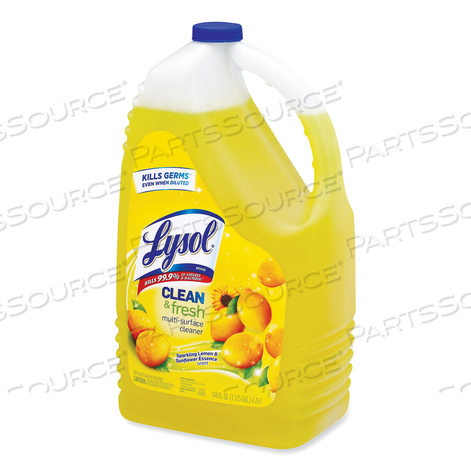 CLEAN AND FRESH MULTI-SURFACE CLEANER, SPARKLING LEMON AND SUNFLOWER ESSENCE, 144 OZ BOTTLE by Lysol CLEAN AND FRESH MULTI-SURFACE CLEANER, SPARKLING LEMON AND SUNFLOWER ESSENCE, 144 OZ BOTTLE by Lysol
