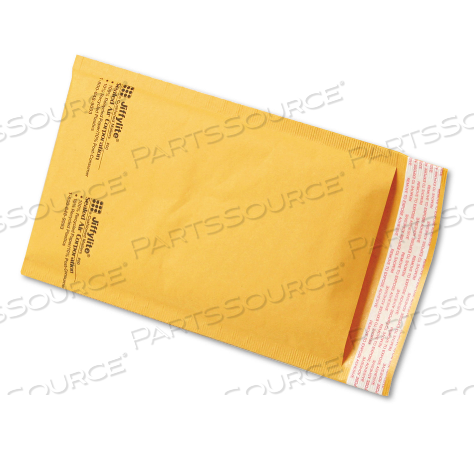 JIFFYLITE SELF-SEAL BUBBLE MAILER, #00, BARRIER BUBBLE AIR CELL CUSHION, SELF-ADHESIVE CLOSURE, 5 X 10, BROWN KRAFT, 250/CT JIFFYLITE SELF-SEAL BUBBLE MAILER, #00, BARRIER BUBBLE AIR CELL CUSHION, SELF-ADHESIVE CLOSURE, 5 X 10, BROWN KRAFT, 250/CT