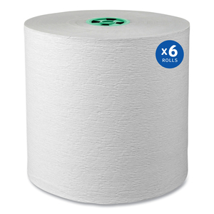 HARD ROLL PAPER TOWELS WITH PREMIUM ABSORBENCY POCKETS WITH COLORED CORE, GREEN CORE, 1-PLY, 7.5" X 700 FT, WHITE, 6 ROLLS/CT by Kleenex