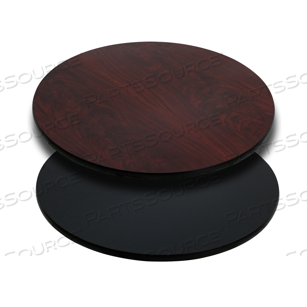 GLENBROOK 30'' ROUND TABLE TOP WITH BLACK OR MAHOGANY REVERSIBLE LAMINATE TOP by Flash Furniture GLENBROOK 30'' ROUND TABLE TOP WITH BLACK OR MAHOGANY REVERSIBLE LAMINATE TOP by Flash Furniture