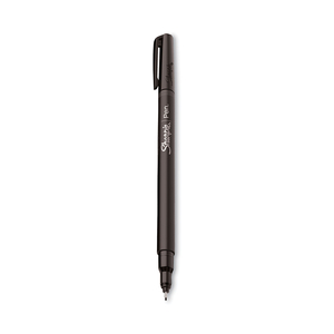 WATER-RESISTANT INK POROUS POINT PEN, STICK, FINE 0.4 MM, BLACK INK, BLACK/GRAY BARREL, 4/PACK by Sharpie