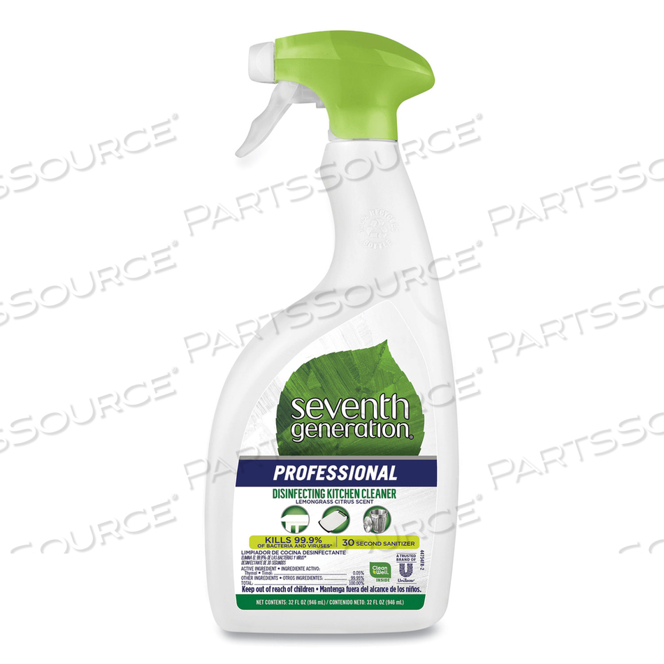 DISINFECTING KITCHEN CLEANER, LEMONGRASS CITRUS, 32 OZ SPRAY BOTTLE, 4/CARTON 