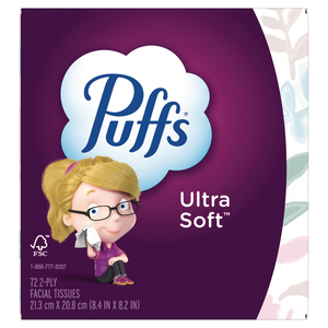 ULTRA SOFT FACIAL TISSUE, 2-PLY, WHITE, 72 SHEETS/BOX, 24 BOXES/CARTON by Puffs