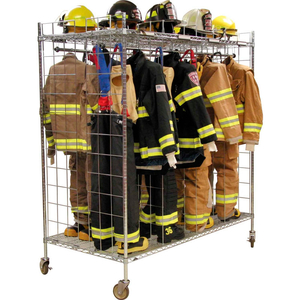 READY RACK MOBILE GEAR STORAGE RACK LOCKER, DOUBLE SIDED, SIX 24" SECTIONS, CHROME by Groves