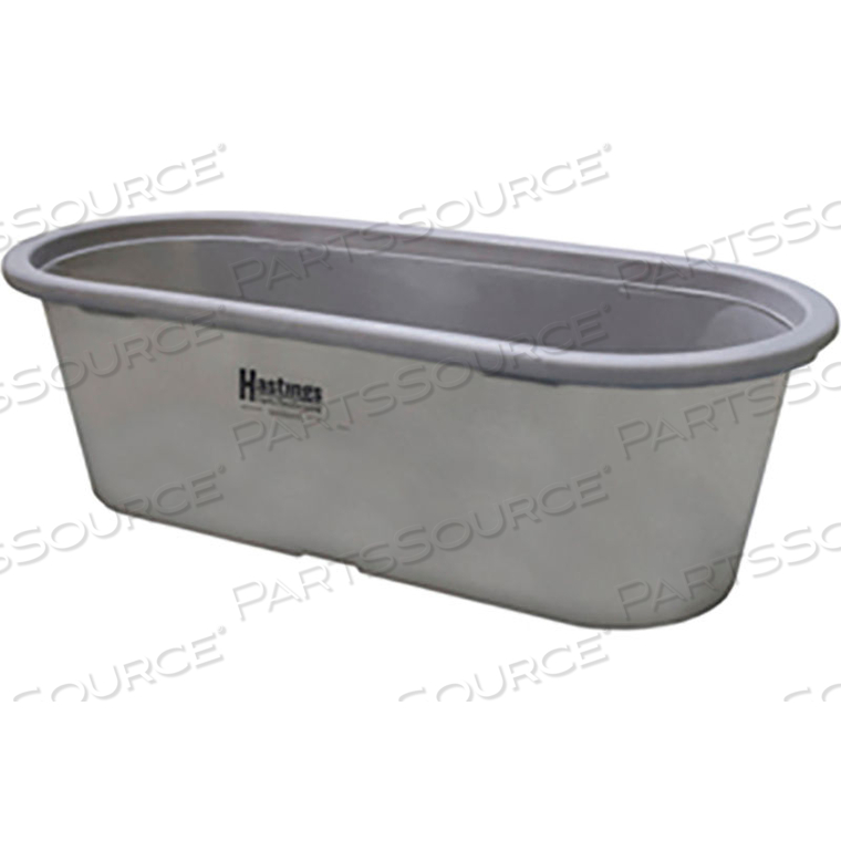 POLY STOCK TANK ROUND-END 160 GALLON 78"L X 32"W X 24-1/2"H WITH DRAIN PLUG - GRAY by Hastings Equity Manufacturing POLY STOCK TANK ROUND-END 160 GALLON 78"L X 32"W X 24-1/2"H WITH DRAIN PLUG - GRAY by Hastings Equity Manufacturing