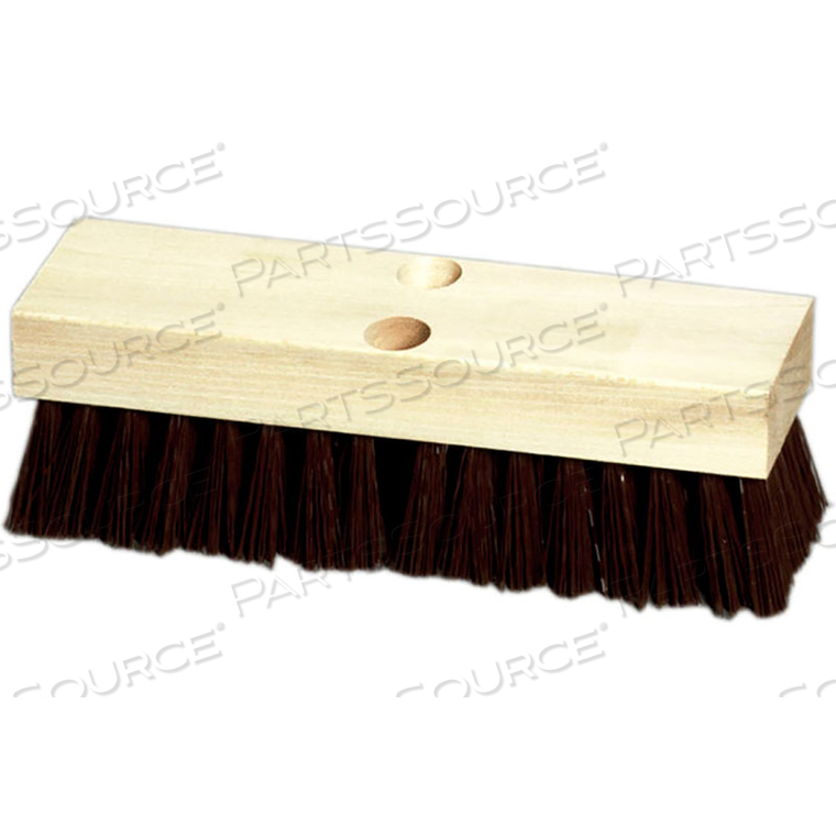 MILWAUKEE DUSTLESS 14" LONG DECK SCRUB BRUSH WITH BROWN POLYPROPYLENE BRISTLES 