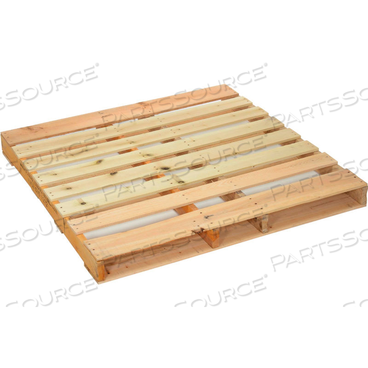 NEW HARD WOOD PALLET, 48"L X 48"W X 4-1/2"H by Cutler Brothers NEW HARD WOOD PALLET, 48"L X 48"W X 4-1/2"H by Cutler Brothers