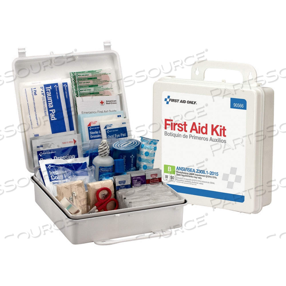 FIRST AID KIT AND HOUSING, 195 COMPONENTS, ANSI/ISEA Z308.1-2015, TYPE III, CLASS B by Approved Vendor FIRST AID KIT AND HOUSING, 195 COMPONENTS, ANSI/ISEA Z308.1-2015, TYPE III, CLASS B by Approved Vendor