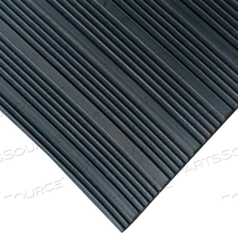 COMPOSITE RIB CORRUGATED RUBBER RUNNER 1/8" THICK 4' X 6' BLACK 