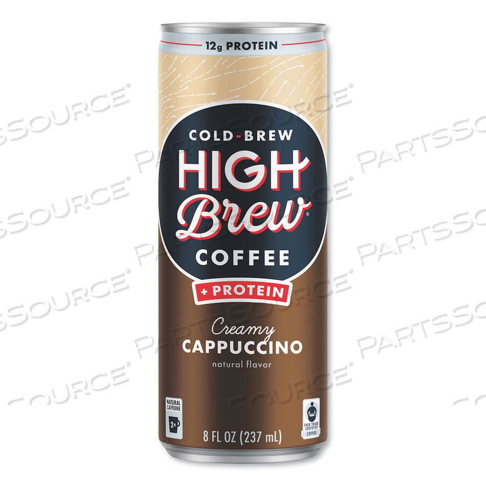 COLD BREW COFFEE + PROTEIN, CREAMY CAPPUCCINO, 8 OZ CAN, 12/PACK 