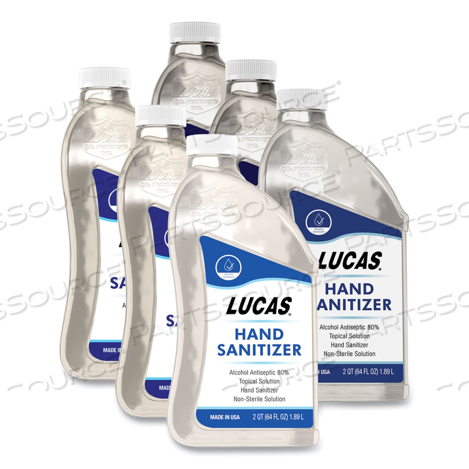 LIQUID HAND SANITIZER, 0.5 GAL BOTTLE, UNSCENTED, 6/CARTON 