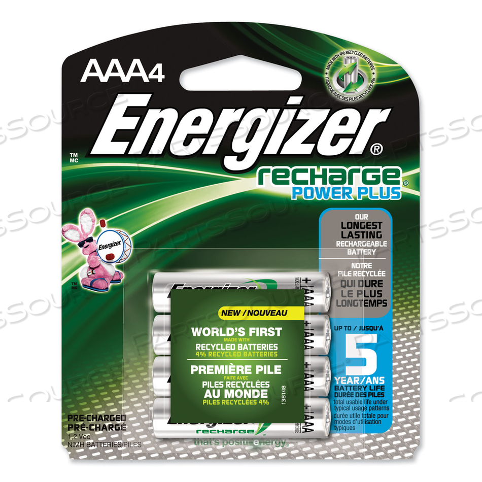 NIMH RECHARGEABLE AAA BATTERIES, 1.2 V by Energizer