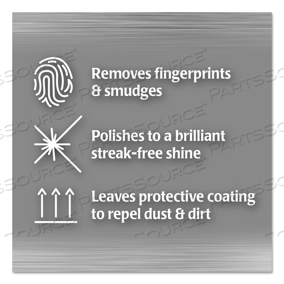 STAINLESS STEEL WIPES, 7 X 8, 30/CANISTER by Weiman