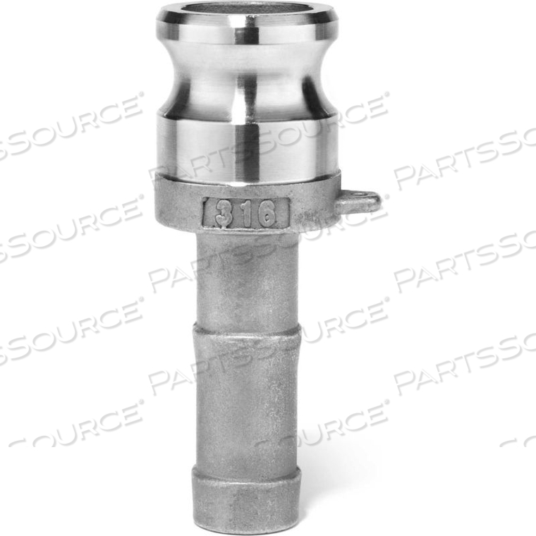 3/4" 316 STAINLESS STEEL TYPE E ADAPTER WITH HOSE SHANK 