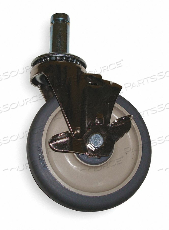 STEM CASTER (W/BRAKE)5" WHEEL 1" TUBING 