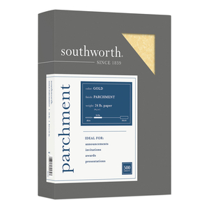 PARCHMENT SPECIALTY PAPER, 24 LB BOND WEIGHT, 8.5 X 11, GOLD, 500/REAM by SOUTHWORTH PRODUCTS CORP