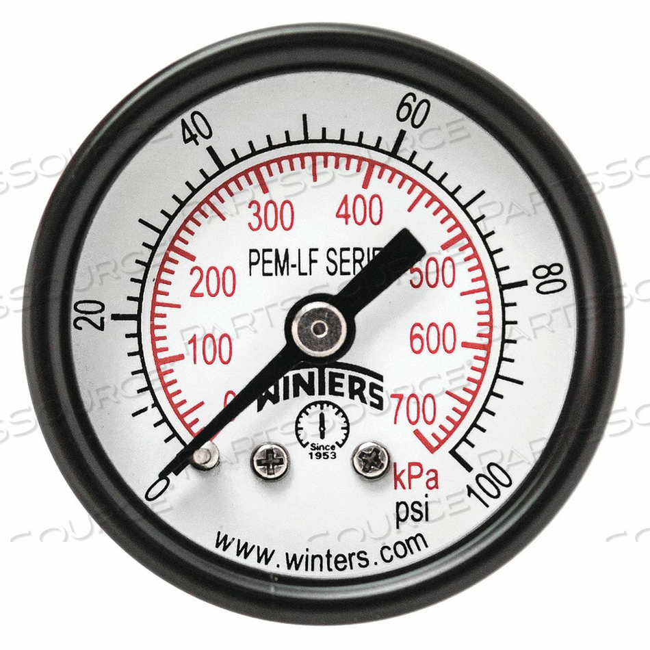 J1385 GAUGE PRESSURE 1-1/2IN. 0 TO 100 PSI by Winters Instruments