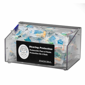 CLEAR ACRYLIC FOAM EAR PLUG DISPENSER WITH NO LID, 9"L by Horizon Mfg Enterprises, Inc CLEAR ACRYLIC FOAM EAR PLUG DISPENSER WITH NO LID, 9"L by Horizon Mfg Enterprises, Inc