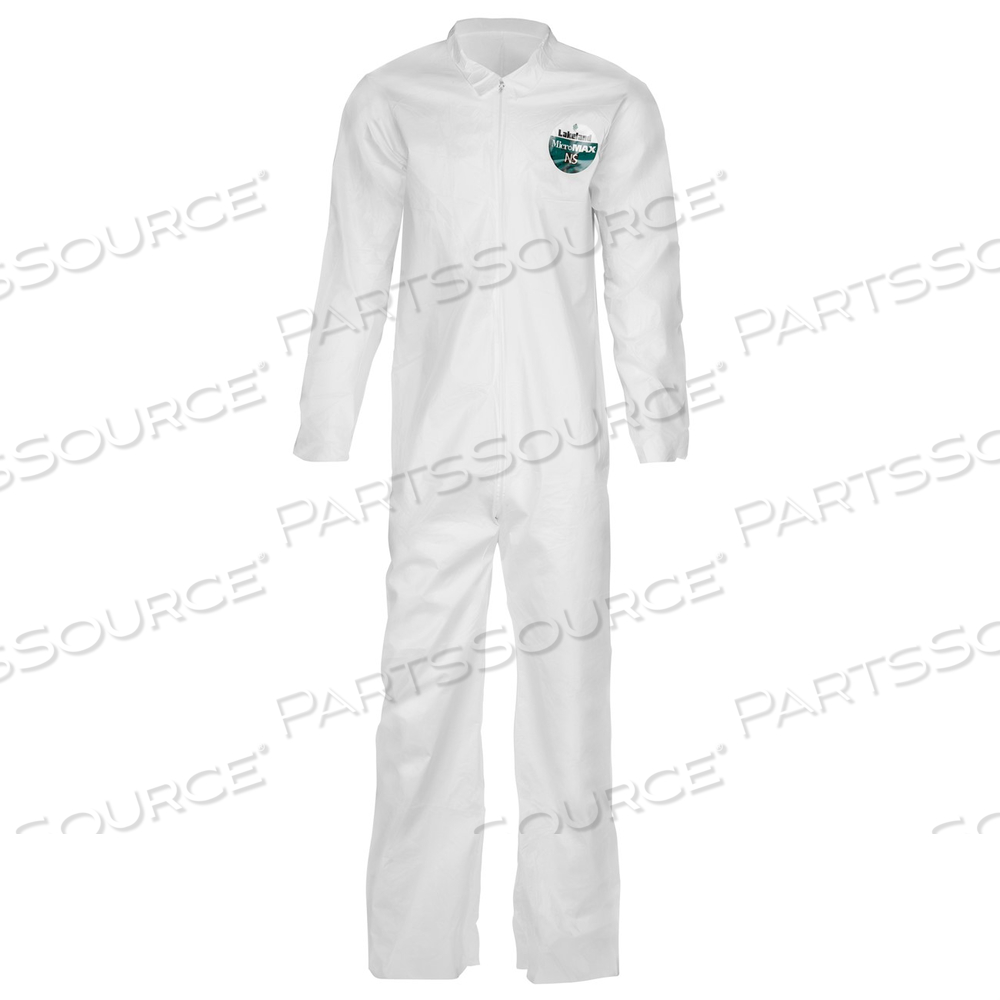 CTL412-3XL LAKELAND CTL412 MICROMAX® COVERALL, 3X-LARGE, WHITE, COLLARED, OPEN by Lakeland