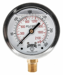 J1382 GAUGE PRESSURE 0 TO 300 PSI 2-1/2 IN. by Winters Instruments