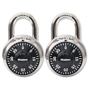 COMBINATION LOCK, STAINLESS STEEL, 1.87" WIDE, SILVER/BLACK, 2/PACK by Master Lock