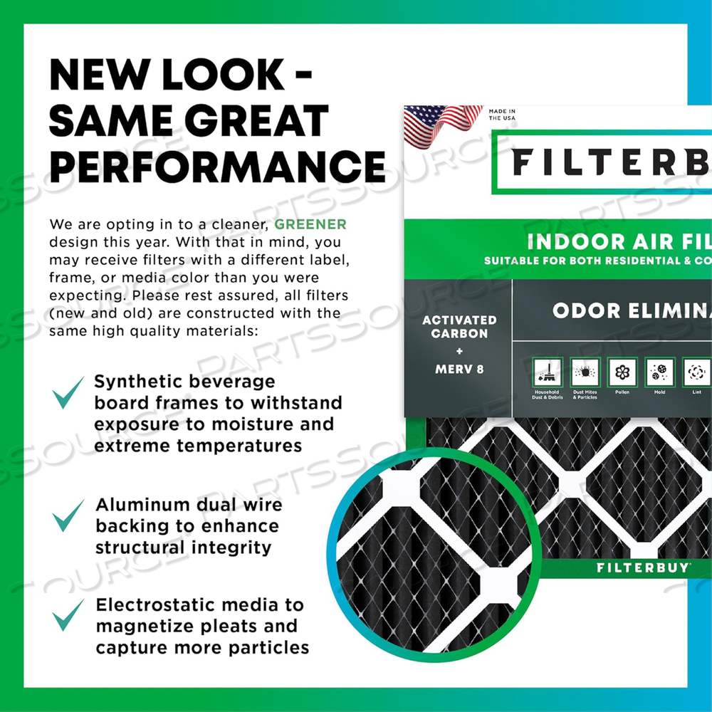 FILTERBUY 16X16X1 AIR FILTER MERV 8 ODOR ELIMINATOR (12-PACK), PLEATED HVAC AC FURNACE AIR FILTERS REPLACEMENT WITH ACTIVATED CARBON (ACTUAL SIZE: 15.75 X 15.75 X 0.75 INCHES) 