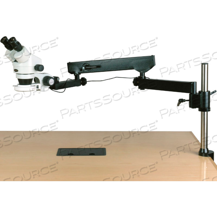 AMSCOPE 7X-45X BINOCULAR ARTICULATING ZOOM STEREO MICROSCOPE WITH CLAMP & 144-LED LIGHT by United Scope