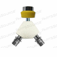 MEDICAL AIR HAND TIGHT Y-BLOCK, 1/8 IN FNPT DISS CHECK, YELLOW by Ohio Medical, LLC