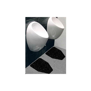 WIZKID ANTIMICROBIAL ORIGINAL URINAL MATS, BLACK 12/PACK by Sanastar Inc