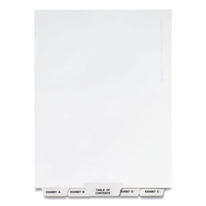 PREPRINTED LEGAL EXHIBIT BOTTOM TAB INDEX DIVIDERS, AVERY STYLE, 27-TAB, EXHIBIT A TO EXHIBIT Z, 11 X 8.5, WHITE, 1 SET by Avery