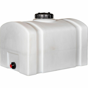 ROMOTECH 16 GALLON PLASTIC STORAGE TANK - DOMED WITH FLAT BOTTOM by Rotational Molding Technologies Inc. ROMOTECH 16 GALLON PLASTIC STORAGE TANK - DOMED WITH FLAT BOTTOM by Rotational Molding Technologies Inc.