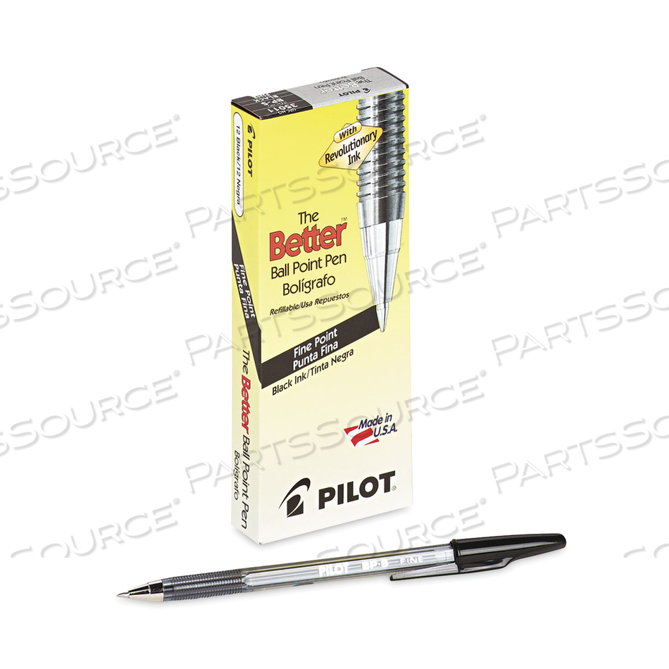 BETTER BALLPOINT PEN, STICK, FINE 0.7 MM, BLACK INK, SMOKE BARREL by Pilot