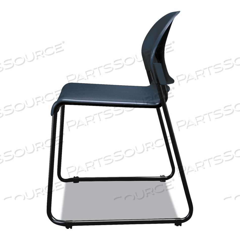 GUESTSTACKER HIGH DENSITY CHAIRS, SUPPORTS UP TO 300 LB, 17.5" SEAT HEIGHT, REGATTA SEAT, REGATTA BACK, BLACK BASE, 4/CARTON 